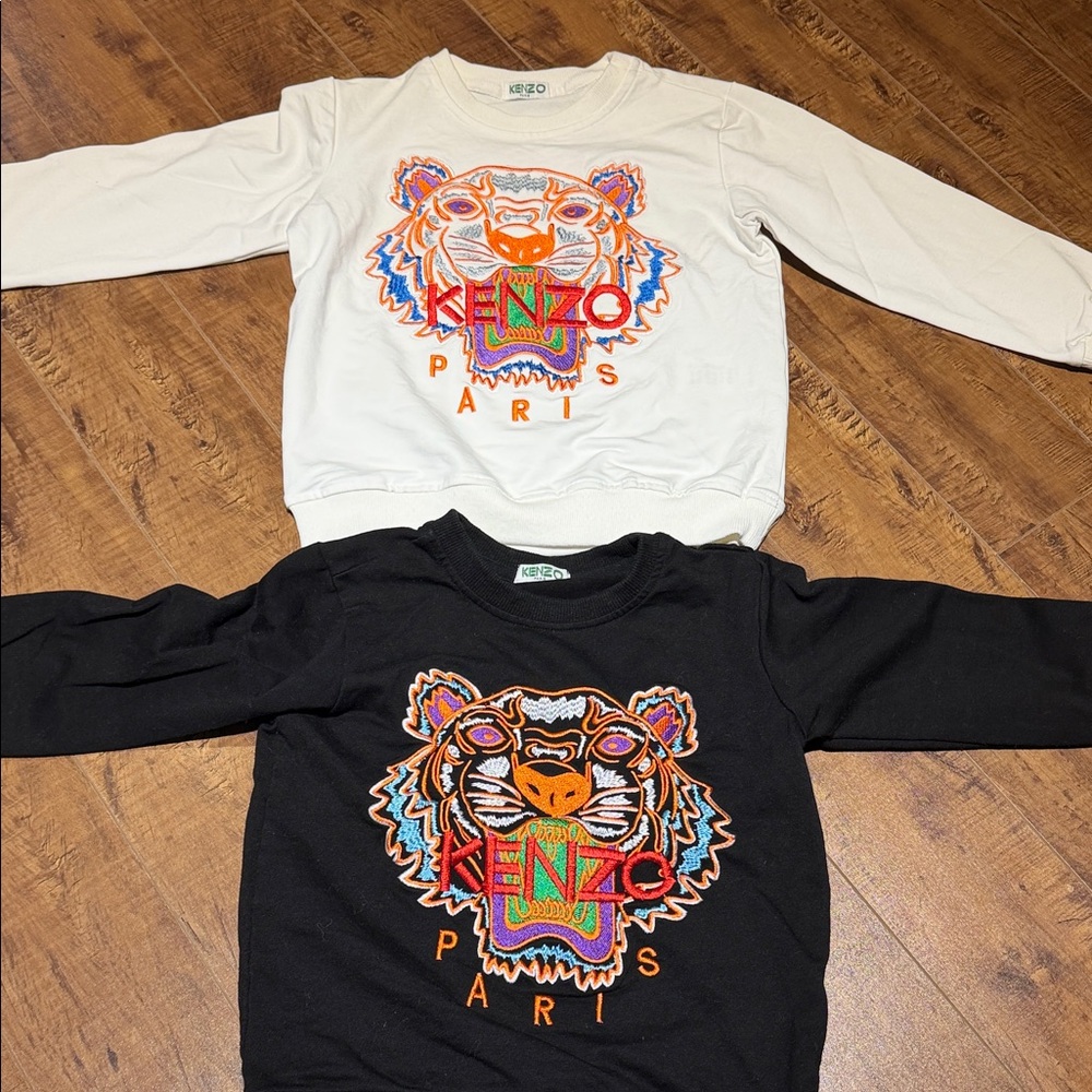Kenzo Kids Sweatshirt Set - Black and White with Colorful Tiger